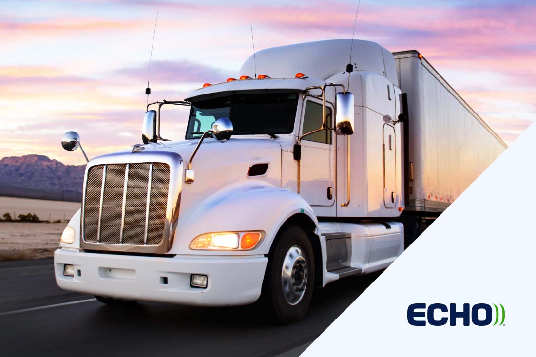 Image showing a truck on the road and ECHO logo.