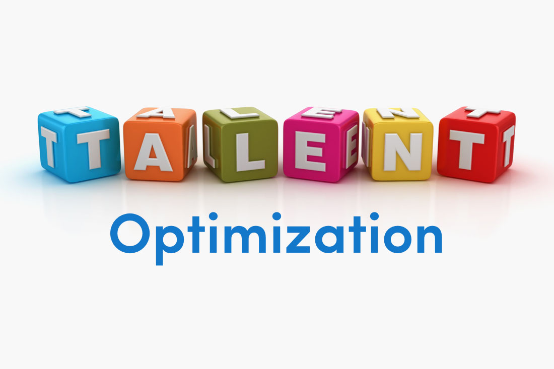 Blocks that say talent optimization.