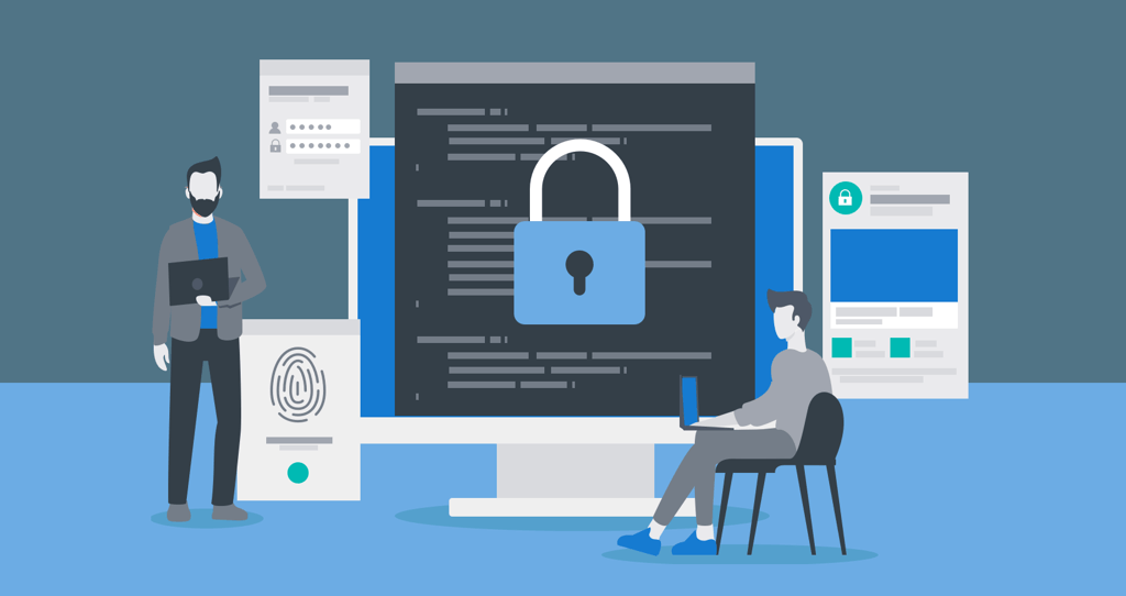 Security professional teaching a non-security employee about user behavior analytics